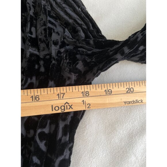 Crushed burnt Velvet Cardigan Whimsigoth Sheer Ruffle Trim & Button Front Size L - Picture 3 of 11